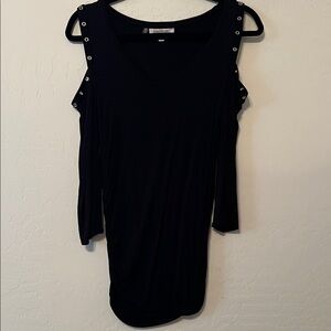 Jennifer Lopez Black Cold Shoulder top